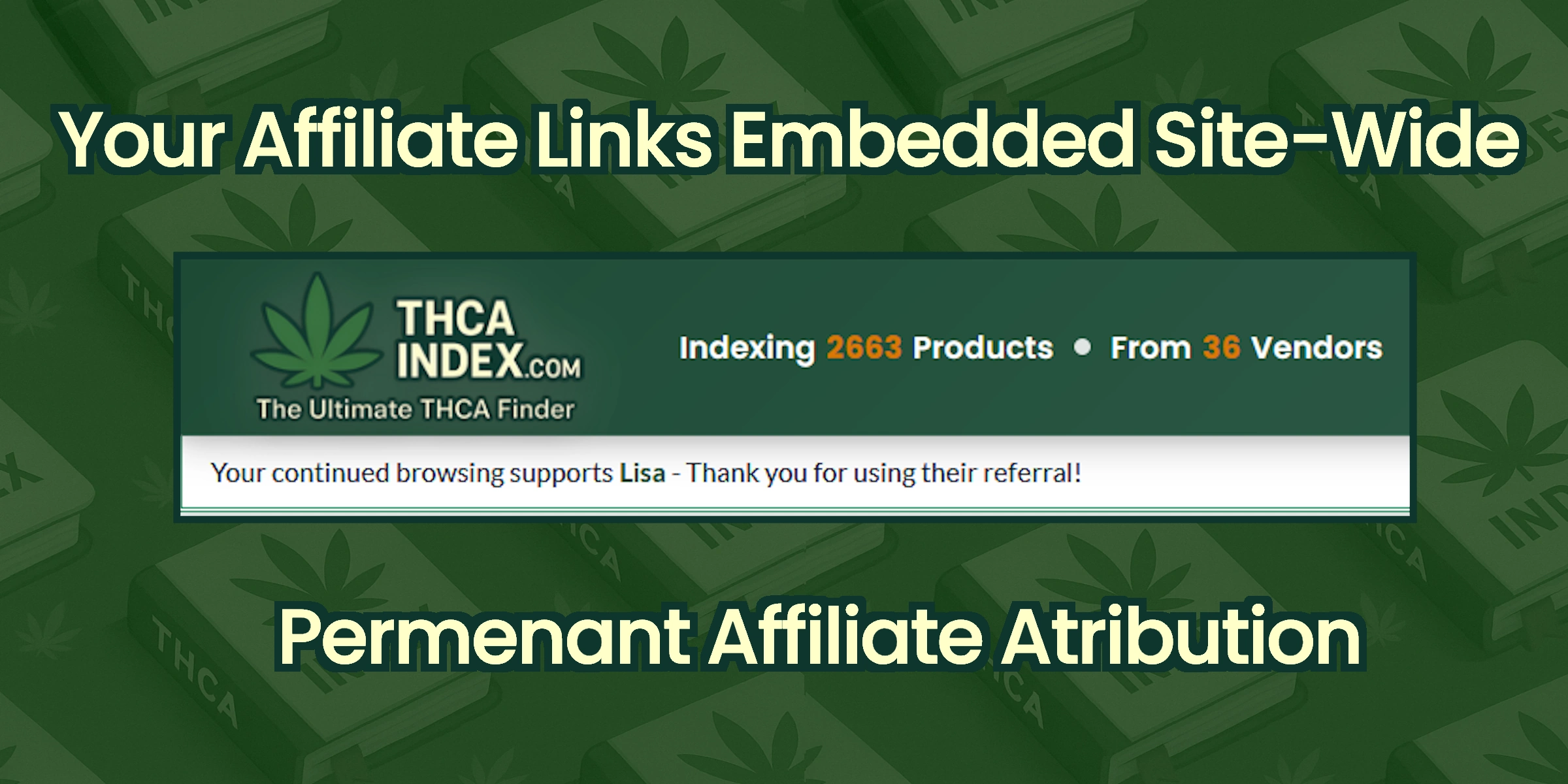 Your Affiliate Links Embedded Site-Wide - Permanent affiliate attribution